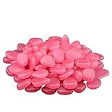 Zafina 飾り石 水槽飾り 石光る石 蓄光砕石 夜光石 蓄光石 1袋約100個入り (ピンク)