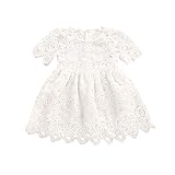 幼児幼児の赤ちゃんの花のレース半袖プリンセス幸運な太陽フォーマルドレスOutfits2018新しい (90, 白)