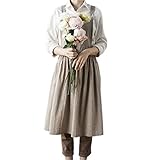 [L.] 【 エプロン おしゃれ 】「ちょっとそこまで」につけて行ける可愛いエプロン ナチュラルなコットンリネン素材 かわいい おしりが隠れる ポケット付き 全6色