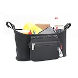 GudeHome ベビーカー オーガナイザー 収納 ベビー ストローラー 整理道具 おむつバッグ 着替え用バッグ & 取り外し可能なファスナーポーチ