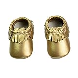 Baby Soft Sole Leather Crib Shoes Infant brilliant golden by Nasbach
