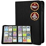 Yotakala カードファイル 432枚収納 公式スリーブ対応 横入れ収納 大容量 トレカ ファイル カードアルバム 9ポケット 防水PU素材 ファスナー付き レーディングカードホルダー ポケカ カード ファイル トレカ 収納(ブラック, 9ポケット対応スリーブ”)