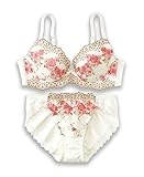 [ニッセン] ブラジャー ショーツ セット フラワーブーケ柄 (トリンプ) レディース オフホワイト C70 / M