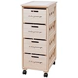 キッチンストッカー (4段) 桐製 タイル付き 【野菜の収納にピッタリ！】