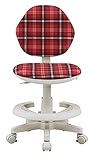 大川家具 関家具 学習チェア ジャンプ4 素材/ファブリック チェック柄レッド 186974