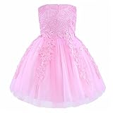 （フィーショー)FEESHOW 子供ドレス キッズワンピース 女の子スカート ガールズフォーマル 発表会 結婚式 入園式 演奏会 花嫁介添人 七五三 卒業式 お嬢様のドレス ピンク 130（7-8歳）
