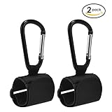 Safe&Care ベビーカーフック 荷物フック 荷物かけ フック アルミ 取付簡単 マジックテープ付き 2個セット【ブラック】