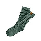 Plus Nao(プラスナオ) 子供用 靴下 ソックス クルーソックス シンプル 無地 バイカラー コットン 女の子 男の子 ベビー キッズ 下着 くつ下 ベビー キッズ ジュニア 4-6歳 グリーン