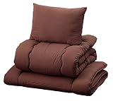 日本製 布団セット シングル 布団 セット 3点 ふとんセット 掛け布団 敷布団 枕 マイティ マイティトップわた仕様日本製布団3点セット (ブラウン)