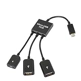 PULABO 3 in 1 Micro USB OTGケーブルアダプターMicro USB-USB 2.0アダプターAndroid PhoneマイクロUSB充電データケーブルUSB延長ケーブルブラック1個　　　 便利でファッション