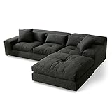 LOWYA （ロウヤ） ソファ ソファー ローソファー カウチソファ 3人掛け クッション 5個付き ダークグレー おしゃれ