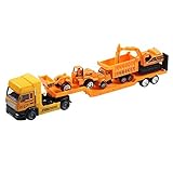 Happy Cherry Construction Vehicle Pull Back Transport Trailer Car Carrier Truck Toy for Boys Girls (
