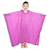 hibote レインコート キッズ レインウェア 男の子 女の子 カッパ 雨具 120cm-150cm 小学生 通学 新学期用 子どもレインコート パープル