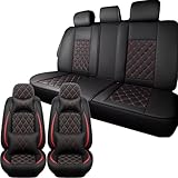 ホンダ ステップワゴン RP1/RP2/RP3/RP4/RP5/RP6/RP7/RP8 に適用 専用シートカバー 汚れ防止 シート保護カバー レザー材質 防水シートカバー シートカバー全席セット 5席 防水 運転席 助手席 後部座席 通気性 シートプロテクター 滑り止め 四季汎用(D黒と赤)