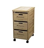 AZUMAYA 桐キャスター付きワゴン収納 BLR-258