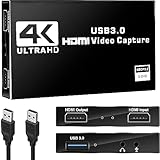 4K HDMI キャプチャーボード パススルー 1080P 60FPS USB3.0 ゲームキャプチャー ビデオ フルHD 60Hz ビデオ