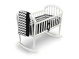 Baby Doll Bedding Chevron Cradle Bedding Set, Black by BabyDoll Bedding