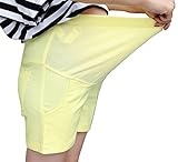(コニーコニー) ConeyConey マタニティ ショート パンツ アジャスター付き 短パン カジュアル マタニティ ウェア (イエロー M)