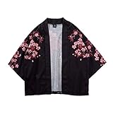 面白い シャツ 花柄 着物 七分袖 メンズ ボタン 耐久性 カジュアル イージーケア ストリートホームウェア プリント Tシャツ 無地の 時