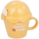 スプーンW杯ボトルを飲むイエローアイスクリームデザインプラスチック製の水