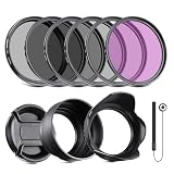 NEEWER 40.5mm NDフィルターキットとレンズアクセサリー ND2/ND4/ND8/UV/FLD/CPLフィルター レンズキャップ/チューリップ型レンズフード付き 汎用37mmカメラに対応
