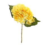 Lovoski 造花　人工　アジサイ　花　絹　植物　結婚式　パーティー　庭　装飾　６色選べる - 黄