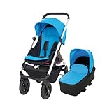 イージーウォーカー キャリーコット付で新生児から 大型タイヤで快適走行 シルバーブルー