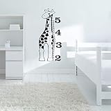 Sweetums署名Giraffe Growth Chart – 壁デカールホーム飾りIdea 22" wide x 50" tall レッド 1233
