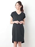 Angeliebe エンジェリーベ マタニティ ワンピース 授乳口付き 接触冷感 コールド タッチ ポンチ コクーン ワンピ 妊婦服 産前 産後 半袖 M ネイビー 21938 21938360