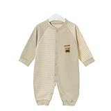 ベビーロンパース　Luyusbaby 長袖カバーオール肌着　綿100％　グリーン　66cm