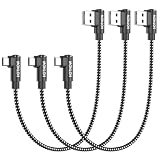 HOTNOW USB-A to MicroUSBケーブル30cm 3本 直角 編組 2.4A急速充電