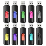 RAOYI 10個 4GB USBフラッシュドライブ スライド格納式メモリースティック バルク USB 2.0 サムドライブ ジャンプドライブ ジップドライブ USBスティック データストレージ バックアップ PC Mac用(4G、10色ミックス)
