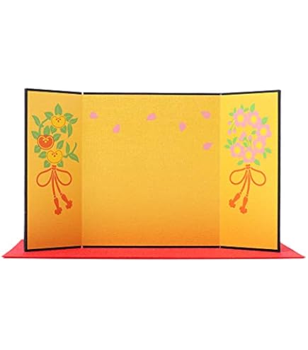 Amazon.co.jp: 型染め 三つ折り 屏風 (毛氈付) 菖蒲 : ホーム＆キッチン