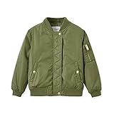 LJYH 子供の飛行員ジャケット秋冬綿コートスタジアムジャケット　グリーン　T4