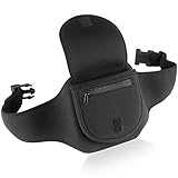 デラックスポータブルCDプレーヤーホルダーケース ベルト付き ブラック エクササイズ ハイキング サイクリング用