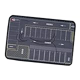 Harilla 1/64スケール駐車場モデルカーダイキャスト 1/64駐車場マットモデル ガレージシーンディスプレイ 駐車場スペースシーン 地下ガレージ 車両シーン おもちゃジ オラマ背景 モデルビルディング - ラウンドコーナーマット