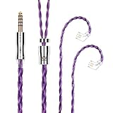 Yinyoo イヤモニ アップグレードケーブル QDC 4.4mm KBEAR 耀 KBX4989 6N単結晶銅 4芯 ヘッドフォン 交換用ケーブル バランス イヤホン リケーブル hi-fiオーディオ イヤフォン ケーブル （パープル・QDC4.4mm）