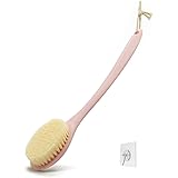 ボディブラシ 背中ニキビ お風呂用 体洗いブラシ 毛穴洗浄 (ピンク)
