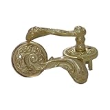 ドアハンドル ドアノブ アンティーク風 彫刻 ゴールド（金） INK-LP0505-3G