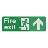 Fixman 792551 Fire Exit Arrow Sign 400 x 150mm Rigid Up