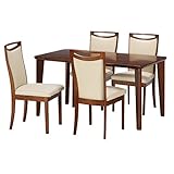 ダイニング テーブルとチェア4脚 5点セット ハイバックタイプ ROZE ブラウン 96623-96625x4