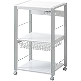 エムケー精工 レンジ台 3段 ロータイプ ホワイト 幅57 奥行45 オープンラック フローリエ 新型