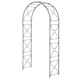 ガーデンアーチ スチール製 アーチ フラワーアーチ ガーデニング パーゴラアーチ 幅114×高さ210cm ブラック