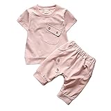 AMAA 子供服 ベビー服 セットアップ 夏 半袖 パジャマ 普段着 お出かけ 出産祝い 男の子 女の子 無地 可愛い