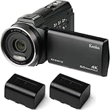 【Amazon.co.jp限定】 ケンコー(Kenko) ビデオカメラ KC-Z4K10 ST バッテリー2個セット 4K 30fps 光学3倍ズーム 3.0インチタッチパネル 電子式手ブレ補正機能 ブラック 446355