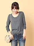 Angeliebe エンジェリーベ 産後 授乳服 綿混 やわらか フライス ラウンドネック Tシャツ 授乳ウエア 授乳口付き 長袖 フリー 杢チャコール 30127 30127400
