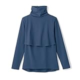 あったかインナー・産後用おしりすっぽり授乳口付タートルネック長袖 アンティークネイビー サイズ：ＬＬ