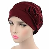 Pumpumly 医療用帽子 妊娠中の母親の帽子　睡眠帽　コットン帽 ケア帽子 おしゃれ コットン100％ オーガニックコットン 7色選択可能　秋冬春用