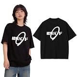 [Moerstar] tシャツ 半袖 かわいい 夏服 男女兼用 コスプレ衣装 記念シャツ 日常服 応援服 綿 個性的 無地 かわいい ゆったり 誕生日 プレゼント (JP, アルファベット, XL, ブラック バンド)