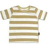 Anna Nicola(アンナニコラ) 太ボーダー半袖Tシャツ 日本製　ベージュ×オフ 90cm